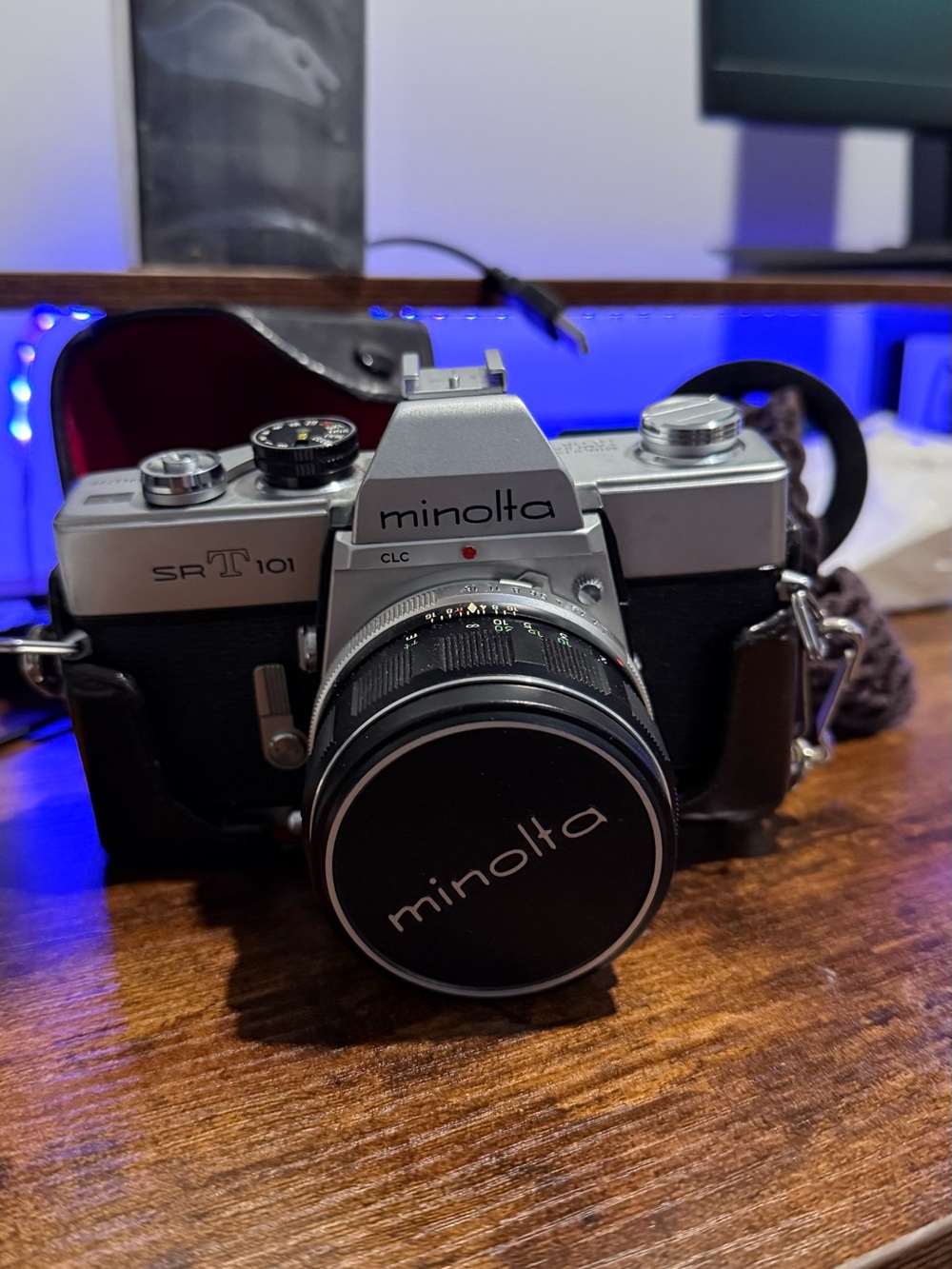 Minolta SR-T 101 35mm SLR Camera in Silver and Black